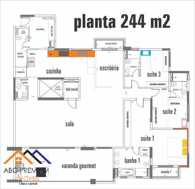 Apartamento à venda com 3 quartos, 244m² - Foto 20