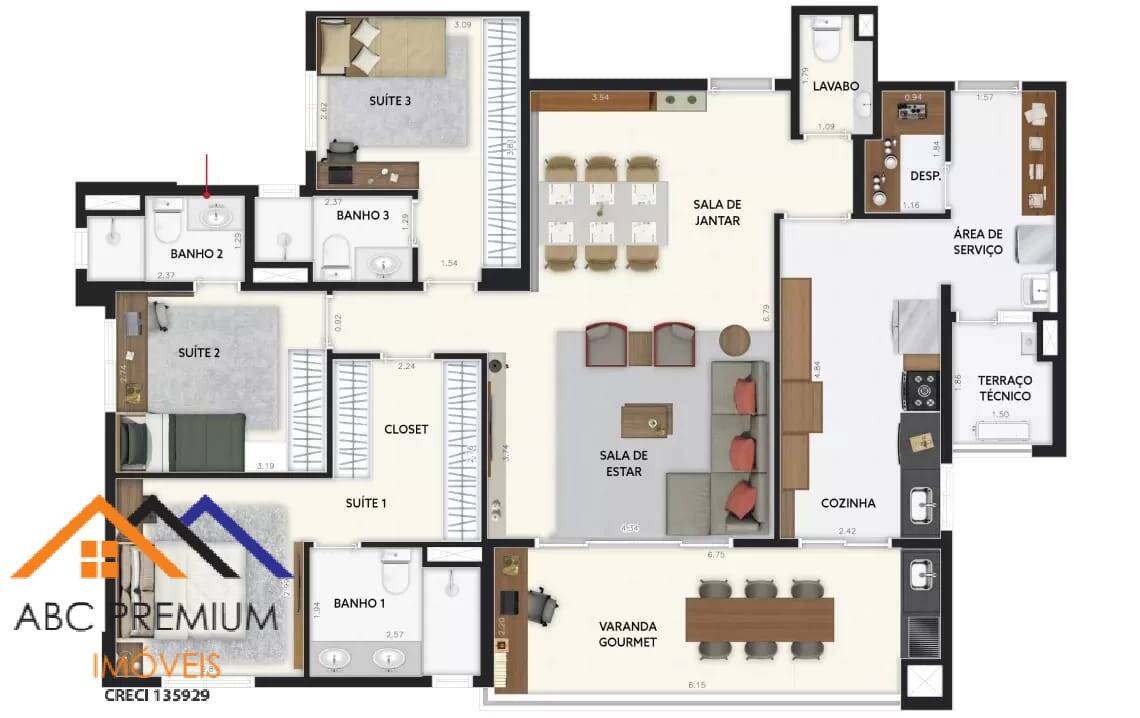 Apartamento à venda com 3 quartos, 135m² - Foto 23