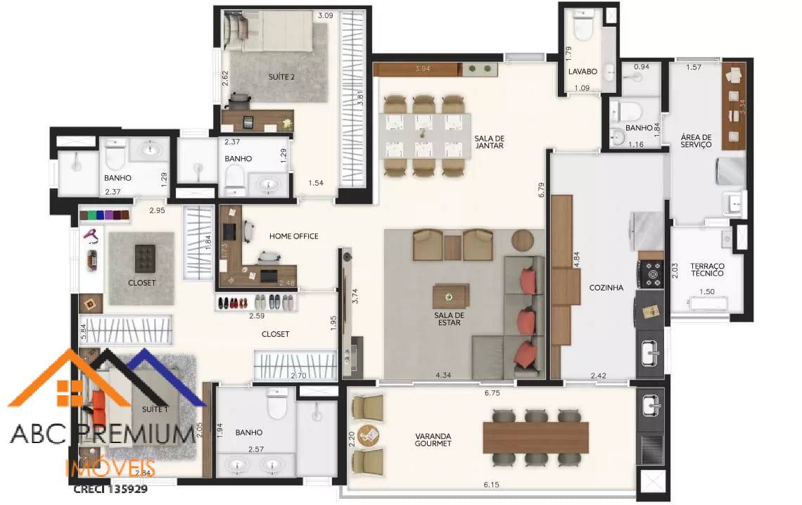 Apartamento à venda com 3 quartos, 135m² - Foto 25